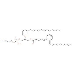 ChemSpider 2D Image | (2R)-3-{[(2-Aminoethoxy)(hydroxy)phosphoryl]oxy}-2-[(1Z)-1-hexadecen-1-yloxy]propyl (5Z,8Z,11Z)-5,8,11-icosatrienoate | C41H76NO7P
