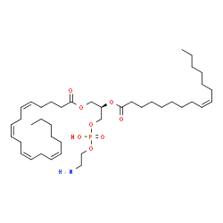 ChemSpider 2D Image | (2R)-3-{[(2-Aminoethoxy)(hydroxy)phosphoryl]oxy}-2-[(9Z)-9-hexadecenoyloxy]propyl (5Z,8Z,11Z,14Z)-5,8,11,14-icosatetraenoate | C41H72NO8P