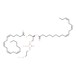 ChemSpider 2D Image | (2R)-3-{[(2-Aminoethoxy)(hydroxy)phosphoryl]oxy}-2-[(9Z,12Z,15Z)-9,12,15-octadecatrienoyloxy]propyl (5Z,8Z,11Z,14Z)-5,8,11,14-icosatetraenoate | C43H72NO8P