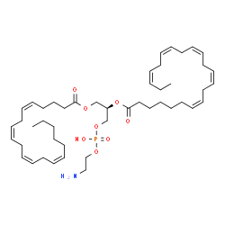 ChemSpider 2D Image | (6Z,9Z,12Z,15Z,23R)-29-Amino-26-hydroxy-26-oxido-20-oxo-21,25,27-trioxa-26lambda~5~-phosphanonacosa-6,9,12,15-tetraen-23-yl (7Z,10Z,13Z,16Z,19Z)-7,10,13,16,19-docosapentaenoate | C47H76NO8P