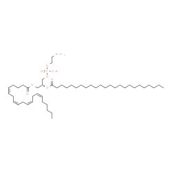 ChemSpider 2D Image | (6Z,9Z,12Z,15Z,23R)-29-Amino-26-hydroxy-26-oxido-20-oxo-21,25,27-trioxa-26lambda~5~-phosphanonacosa-6,9,12,15-tetraen-23-yl tetracosanoate | C49H90NO8P