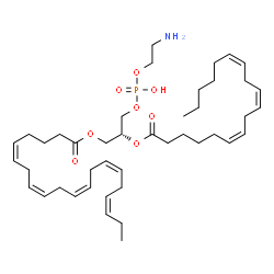 ChemSpider 2D Image | (2R)-3-{[(2-Aminoethoxy)(hydroxy)phosphoryl]oxy}-2-[(6Z,9Z,12Z)-6,9,12-octadecatrienoyloxy]propyl (5Z,8Z,11Z,14Z,17Z)-5,8,11,14,17-icosapentaenoate | C43H70NO8P