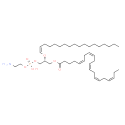 ChemSpider 2D Image | (2R)-3-{[(2-Aminoethoxy)(hydroxy)phosphoryl]oxy}-2-[(1Z)-1-octadecen-1-yloxy]propyl (5Z,8Z,11Z,14Z,17Z)-5,8,11,14,17-icosapentaenoate | C43H76NO7P