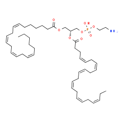 ChemSpider 2D Image | (6Z,9Z,12Z,15Z,25R)-31-Amino-28-hydroxy-28-oxido-22-oxo-23,27,29-trioxa-28lambda~5~-phosphahentriaconta-6,9,12,15-tetraen-25-yl (4Z,7Z,10Z,13Z,16Z,19Z)-4,7,10,13,16,19-docosahexaenoate | C49H78NO8P
