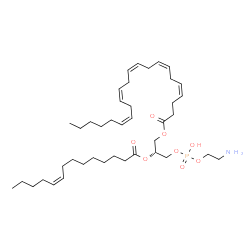 ChemSpider 2D Image | (2R)-3-{[(2-Aminoethoxy)(hydroxy)phosphoryl]oxy}-2-[(9Z)-9-tetradecenoyloxy]propyl (4Z,7Z,10Z,13Z,16Z)-4,7,10,13,16-docosapentaenoate | C41H70NO8P