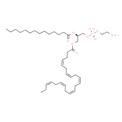 ChemSpider 2D Image | 1-MYRISTOYL-2-DOCOSAHEXANOYL-SN-GLYCERO-3-PHOSPHOETHANOLAMINE | C41H70NO8P