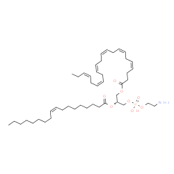 ChemSpider 2D Image | (2R)-3-{[(2-Aminoethoxy)(hydroxy)phosphoryl]oxy}-2-[(9Z)-9-octadecenoyloxy]propyl (4Z,7Z,10Z,13Z,16Z,19Z)-4,7,10,13,16,19-docosahexaenoate | C45H76NO8P