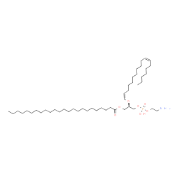 ChemSpider 2D Image | (2R)-3-{[(2-Aminoethoxy)(hydroxy)phosphoryl]oxy}-2-[(1Z,11Z)-1,11-octadecadien-1-yloxy]propyl tetracosanoate | C47H92NO7P