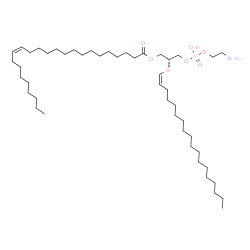 ChemSpider 2D Image | (2R)-3-{[(2-Aminoethoxy)(hydroxy)phosphoryl]oxy}-2-[(1Z)-1-octadecen-1-yloxy]propyl (15Z)-15-tetracosenoate | C47H92NO7P