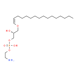 ChemSpider 2D Image | 2-Aminoethyl (2R)-3-[(1Z)-1-hexadecen-1-yloxy]-2-hydroxypropyl hydrogen phosphate | C21H44NO6P