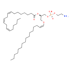 ChemSpider 2D Image | 1-(1Z-hexadecenyl)-2-(8Z,11Z,14Z-icosatrienoyl)-sn-glycero-3-phosphoethanolamine | C41H76NO7P
