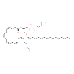 ChemSpider 2D Image | (15Z,19R)-25-Amino-22-hydroxy-22-oxido-17,21,23-trioxa-22lambda~5~-phosphapentacos-15-en-19-yl (4Z,7Z,10Z,13Z,16Z)-4,7,10,13,16-docosapentaenoate | C43H76NO7P