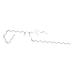 ChemSpider 2D Image | 1-(1Z-octadecenyl)-2-(8Z,11Z,14Z-icosatrienoyl)-sn-glycero-3-phosphoethanolamine | C43H80NO7P