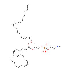 ChemSpider 2D Image | 1-(1-Enyl-oleoyl)-2-arachidonoyl-sn-glycero-3-phosphoethanolamine | C43H76NO7P