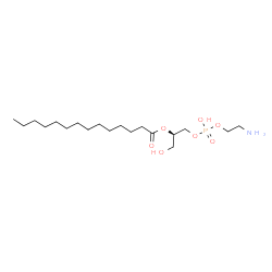 ChemSpider 2D Image | (2R)-1-{[(2-Aminoethoxy)(hydroxy)phosphoryl]oxy}-3-hydroxy-2-propanyl myristate | C19H40NO7P