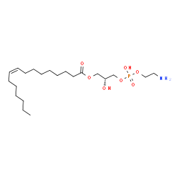 ChemSpider 2D Image | (2R)-3-{[(2-Aminoethoxy)(hydroxy)phosphoryl]oxy}-2-hydroxypropyl (9Z)-9-hexadecenoate | C21H42NO7P