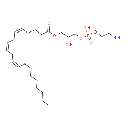 ChemSpider 2D Image | (2R)-3-{[(2-Aminoethoxy)(hydroxy)phosphoryl]oxy}-2-hydroxypropyl (5Z,8Z,11Z)-5,8,11-icosatrienoate | C25H46NO7P