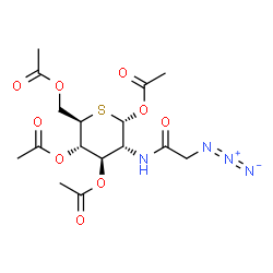 ChemSpider 2D Image | 1,3,4,6-Tetra-O-acetyl-2-[(azidoacetyl)amino]-2-deoxy-5-thio-alpha-D-glucopyranose | C16H22N4O9S