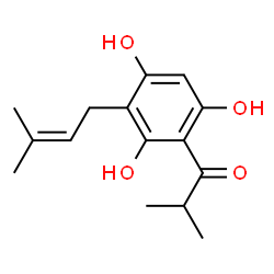 ChemSpider 2D Image | 2′,4′,6′-trihydroxy-3′-(3-methylbut-2-enyl)isobutyrophenone | C15H20O4