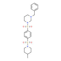 ChemSpider 2D Image | 1-Benzyl-3-({4-[(4-methyl-1-piperidinyl)sulfonyl]phenyl}sulfonyl)hexahydropyrimidine | C23H31N3O4S2