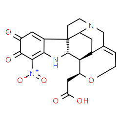 ChemSpider 2D Image | [(12S,13R,14S)-9-Nitro-7,8-dioxo-15-oxa-1,11-diazahexacyclo[16.3.1.0~4,12~.0~4,21~.0~5,10~.0~13,19~]docosa-5,9,17-trien-14-yl]acetic acid | C21H21N3O7