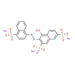 ChemSpider 2D Image | Trisodium 4-hydroxy-3-[(E)-(4-sulfonato-1-naphthyl)diazenyl]-2,7-naphthalenedisulfonate | C20H11N2Na3O10S3