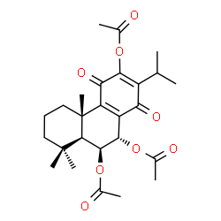 ChemSpider 2D Image | (6beta,7alpha)-11,14-Dioxoabieta-8,12-diene-6,7,12-triyl triacetate | C26H34O8