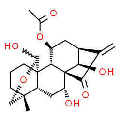 ChemSpider 2D Image | (5beta,7alpha,8alpha,9beta,10alpha,11beta,13alpha,14R)-7,14-Dihydroxy-18-(hydroxymethoxy)-15-oxokaur-16-en-11-yl acetate | C23H34O7