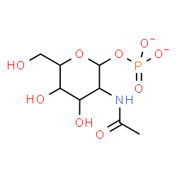 ChemSpider 2D Image | 2-Acetamido-2-deoxy-1-O-phosphonatohexopyranose | C8H14NO9P