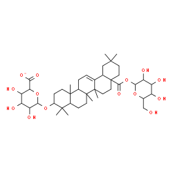ChemSpider 2D Image | 1-O-[3-(Hexopyranuronosyloxy)-28-oxoolean-12-en-28-yl]hexopyranose | C42H65O14