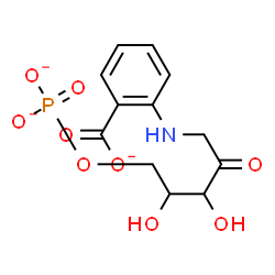 ChemSpider 2D Image | 1-[(2-Carboxylatophenyl)amino]-1-deoxy-5-O-phosphonatopent-2-ulose | C12H13NO9P