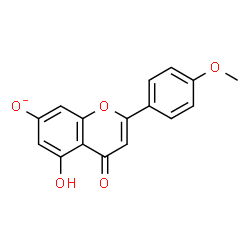 ChemSpider 2D Image | 5-Hydroxy-2-(4-methoxyphenyl)-4-oxo-4H-chromen-7-olate | C16H11O5