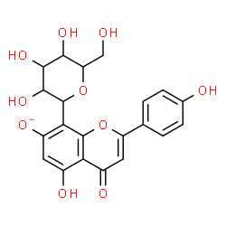 ChemSpider 2D Image | 1,5-Anhydro-1-[5-hydroxy-2-(4-hydroxyphenyl)-7-oxido-4-oxo-4H-chromen-8-yl]hexitol | C21H19O10