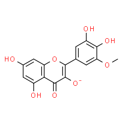 ChemSpider 2D Image | 2-(3,4-Dihydroxy-5-methoxyphenyl)-5,7-dihydroxy-4-oxo-4H-chromen-3-olate | C16H11O8