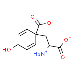 ChemSpider 2D Image | 1-(2-Ammonio-2-carboxylatoethyl)-4-hydroxy-2,5-cyclohexadiene-1-carboxylate | C10H10NO5