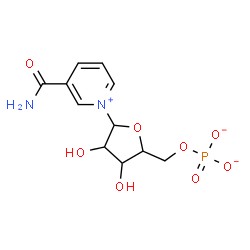 ChemSpider 2D Image | 3-Carbamoyl-1-(5-O-phosphonatopentofuranosyl)pyridinium | C11H14N2O8P