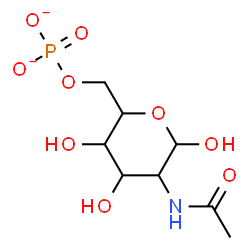 ChemSpider 2D Image | 2-Acetamido-2-deoxy-6-O-phosphonatohexopyranose | C8H14NO9P