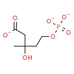 ChemSpider 2D Image | 3-Hydroxy-3-methyl-5-(phosphonatooxy)pentanoate | C6H10O7P