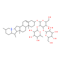 ChemSpider 2D Image | Solanid-5-en-28-ium-3-yl 6-deoxyhexopyranosyl-(1->2)-[hexopyranosyl-(1->3)]hexopyranoside | C45H74NO15