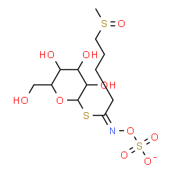 ChemSpider 2D Image | 1-S-[(1E)-5-(Methylsulfinyl)-N-(sulfonatooxy)pentanimidoyl]-1-thiohexopyranose | C12H22NO10S3