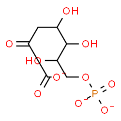 ChemSpider 2D Image | 4,5,6-Trihydroxy-2-oxo-7-(phosphonatooxy)heptanoate | C7H10O10P