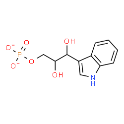 ChemSpider 2D Image | 2,3-Dihydroxy-3-(1H-indol-3-yl)propyl phosphate | C11H12NO6P