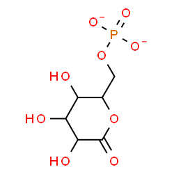 ChemSpider 2D Image | (3,4,5-Trihydroxy-6-oxotetrahydro-2H-pyran-2-yl)methyl phosphate | C6H9O9P