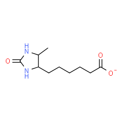ChemSpider 2D Image | 6-(5-Methyl-2-oxo-4-imidazolidinyl)hexanoate | C10H17N2O3
