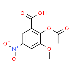 ChemSpider 2D Image | 2-Acetoxy-3-methoxy-5-nitrobenzoic acid | C10H9NO7