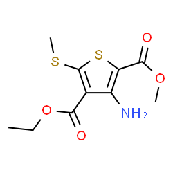 ChemSpider 2D Image | 4-Ethyl 2-methyl 3-amino-5-(methylsulfanyl)-2,4-thiophenedicarboxylate | C10H13NO4S2