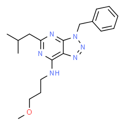 ChemSpider 2D Image | 3-Benzyl-5-isobutyl-N-(3-methoxypropyl)-3H-[1,2,3]triazolo[4,5-d]pyrimidin-7-amine | C19H26N6O