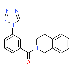 ChemSpider 2D Image | (3,4-Dihydro-1H-isoquinolin-2-yl)-(3-tetrazol-1-yl-phenyl)-methanone | C17H15N5O