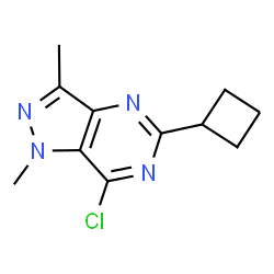 ChemSpider 2D Image | 7-Chloro-5-cyclobutyl-1,3-dimethyl-1H-pyrazolo[4,3-d]pyrimidine | C11H13ClN4