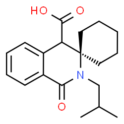 ChemSpider 2D Image | 2'-Isobutyl-1'-oxo-1',4'-dihydro-2'H-spiro[cyclohexane-1,3'-isoquinoline]-4'-carboxylic acid | C19H25NO3